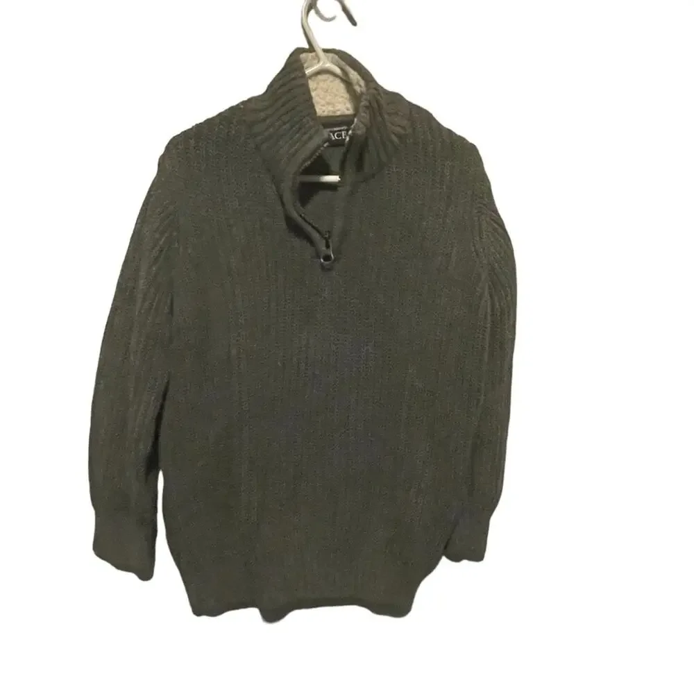 The Children's Place Grey Sherpa Lined Quarter Zip Up Sweater 4T